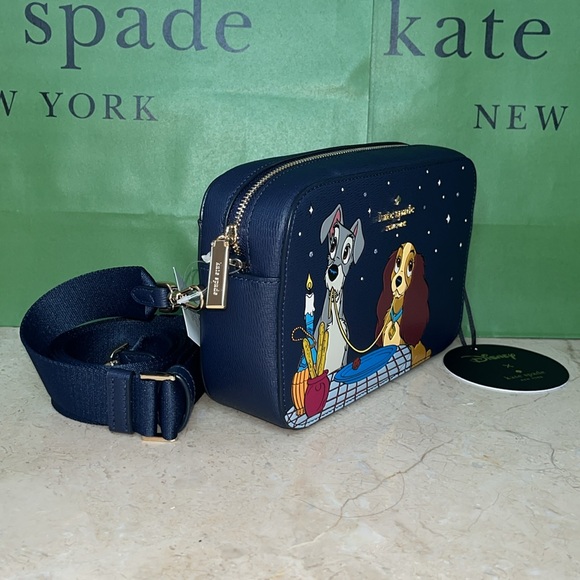 ♠️kate spade X Disney Lady and the Tramp Camera Crossbody Bag, Parisian Blue NWT - Picture 9 of 14